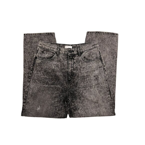 NWOT Sandro Lone Acid Washed Straight Leg Jeans Distressed Black Size 10… - Picture 2 of 16